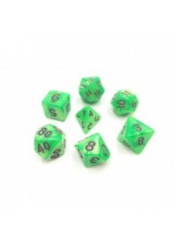 DICE 7-set: Bright Green Pearl (7)